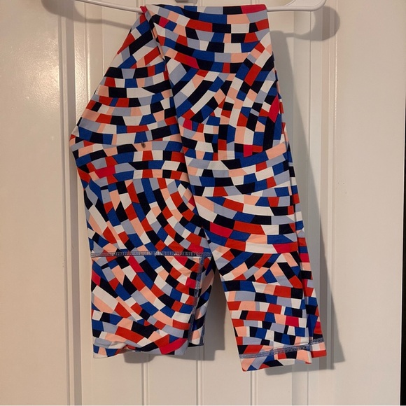 lululemon athletica Other - Lululemon Athletica Red and Blue Leggings with Geometric Design